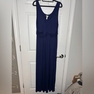 SOMA NAVY Blue Criss Cross Maxi Dress Rayon Spandex Size XL